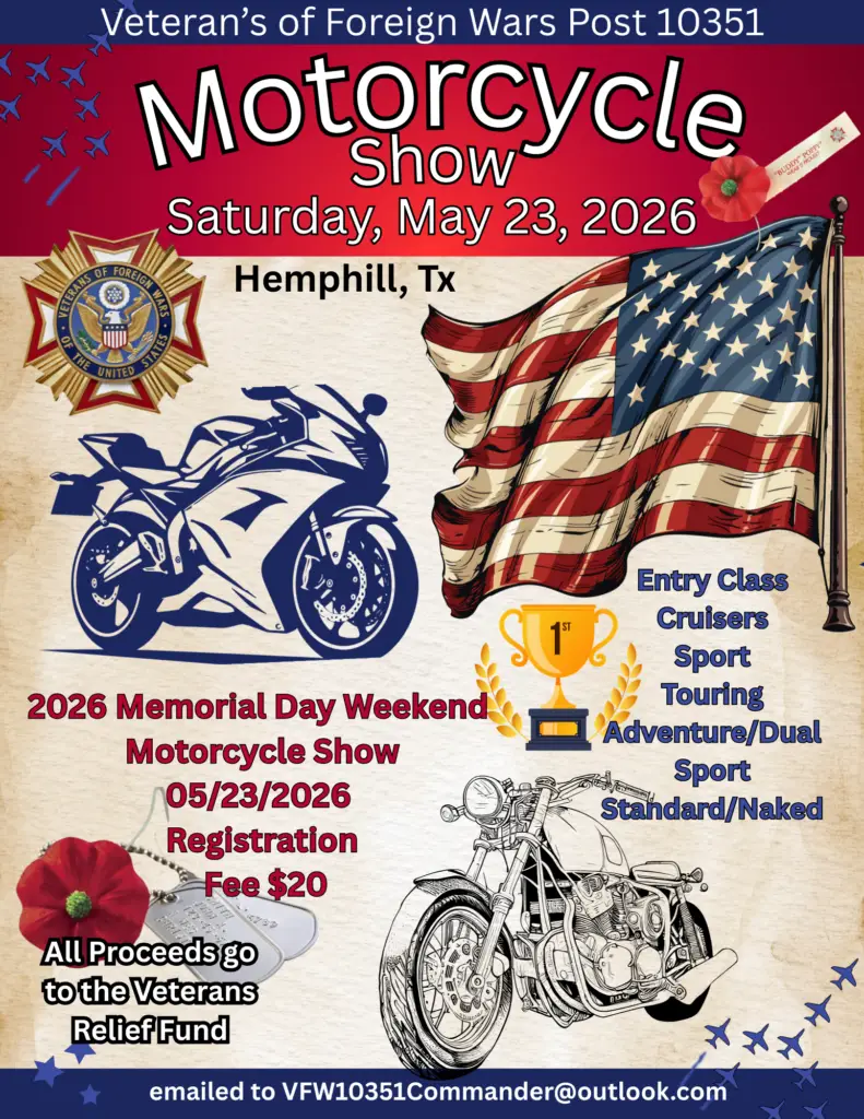 Sabine County Chamber of Commerce 1 Image - Motorcycle Show Registration